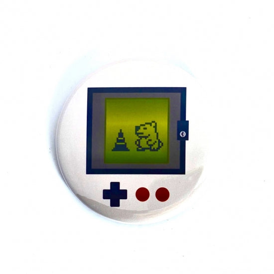 しろくまレトロ缶バッジ ゲーム白